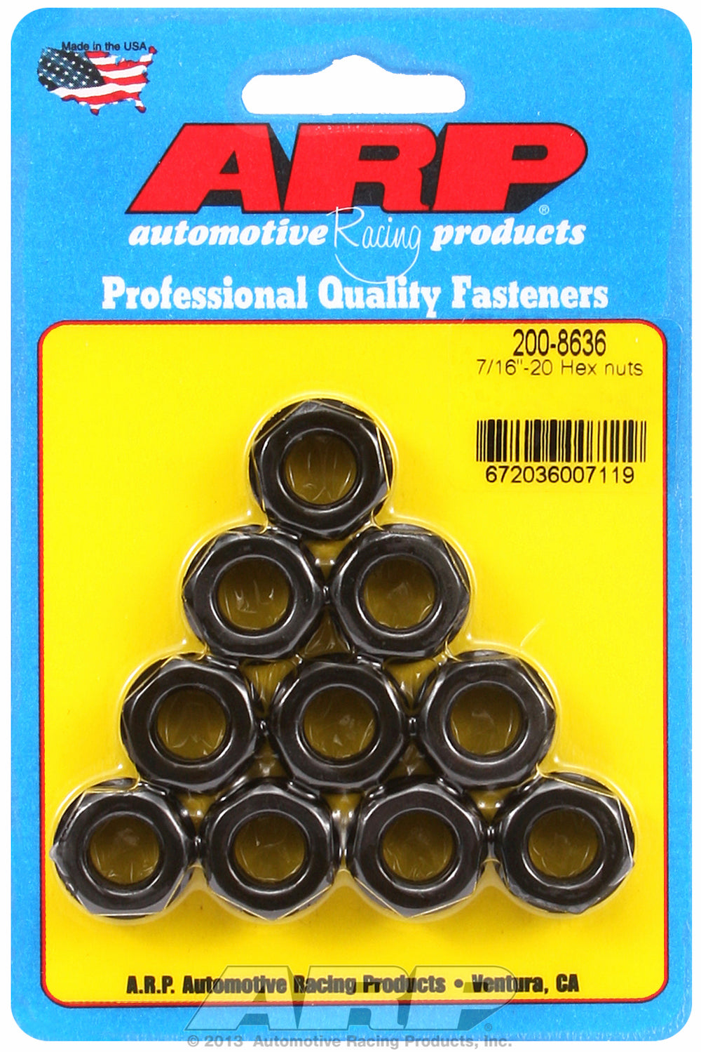 7/16-20 10-Pc Pack Hex Nut