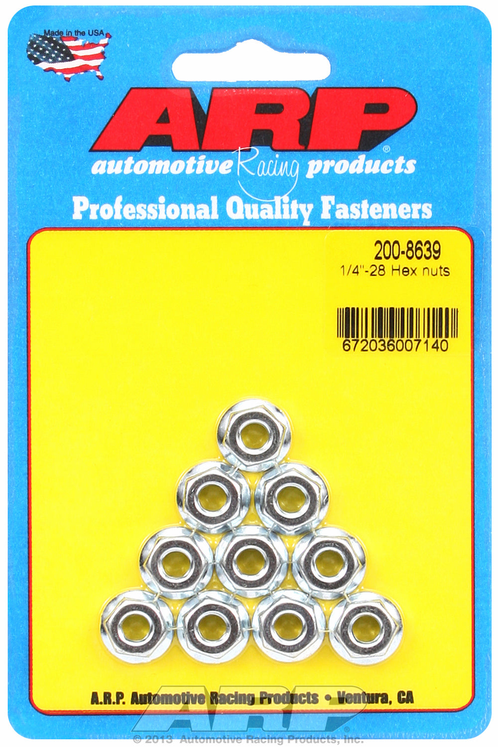 1/4-28 10-Pc Pack Serrated Flange Nut