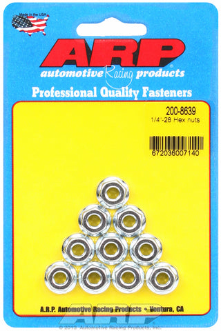 1/4-28 10-Pc Pack Serrated Flange Nut