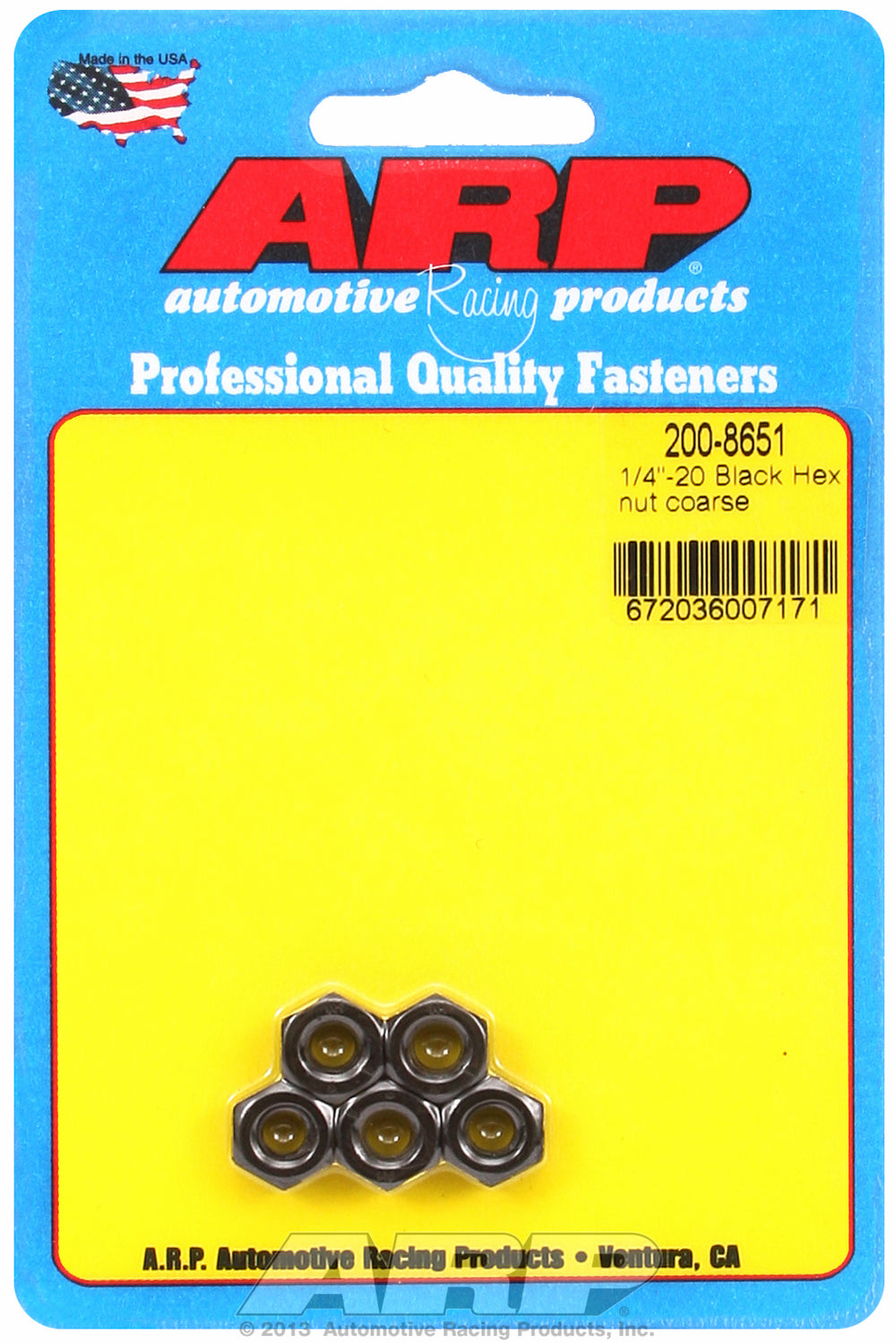 1/4-20 Black Oxide Hex Nut Kit 5-Pack