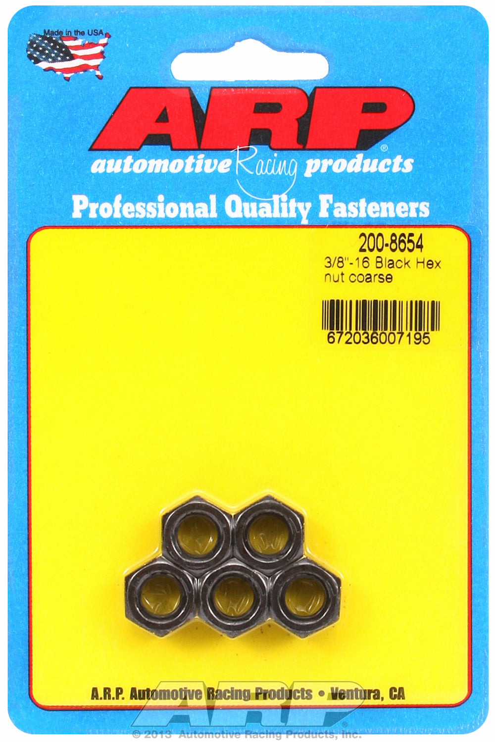 3/8-16 Black Oxide Hex Nut Kit 5-Pack