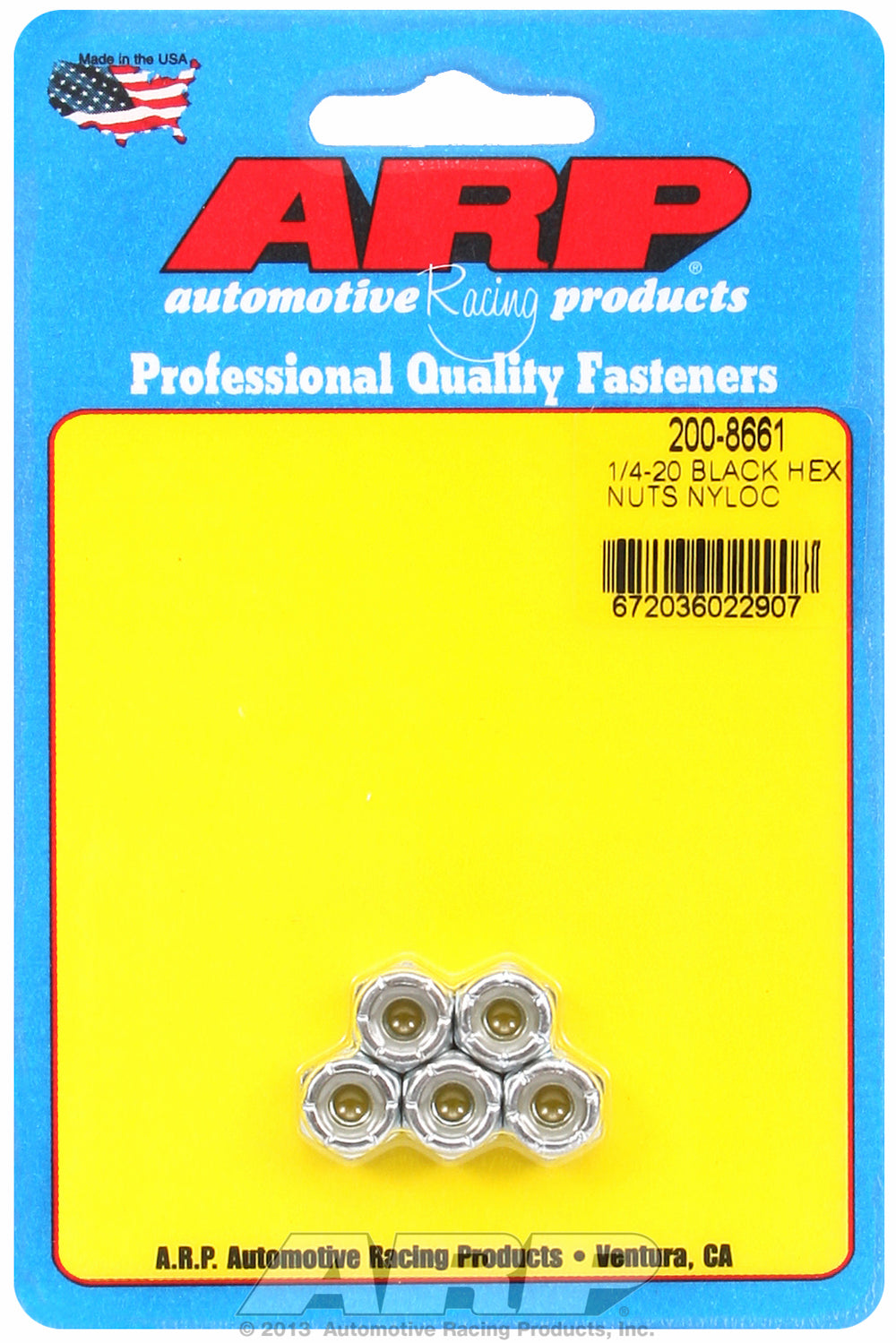 1/4-20 Cad Plated Nyloc Nut Kit 5-Pack