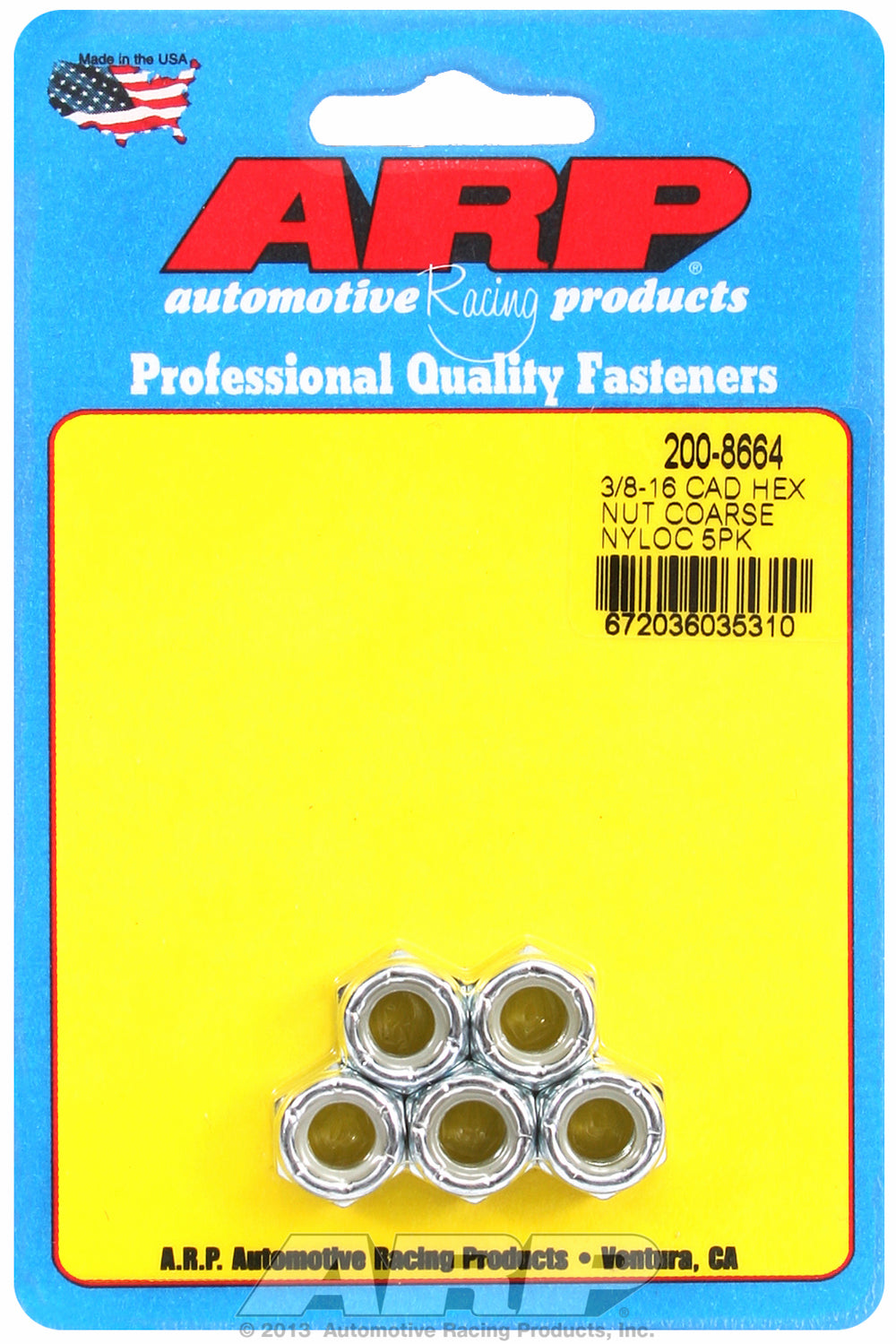 3/8-16 Cad Plated Nyloc Nut Kit 5-Pack