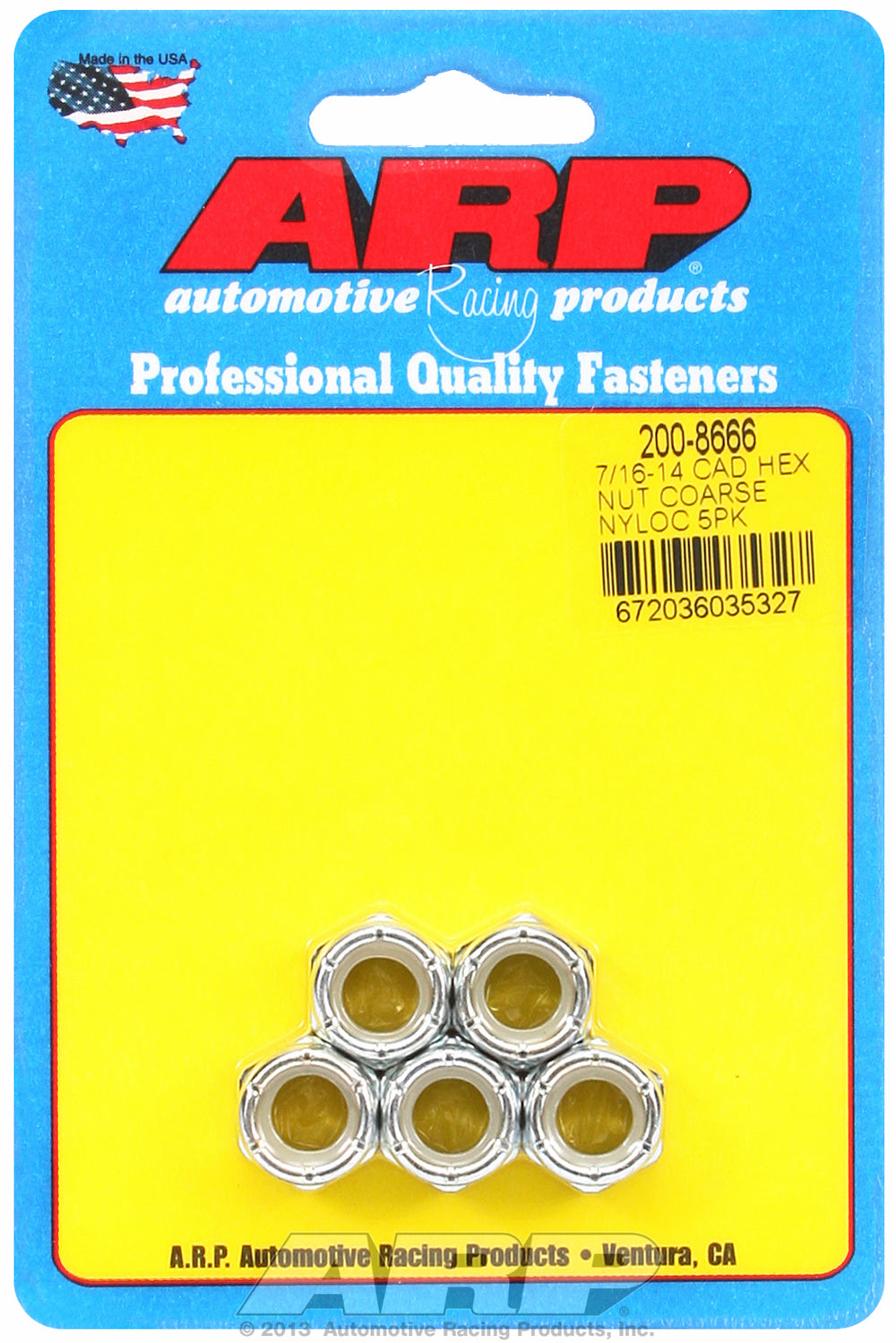 7/16-14 Cad Plated Nyloc Nut Kit 5-Pack