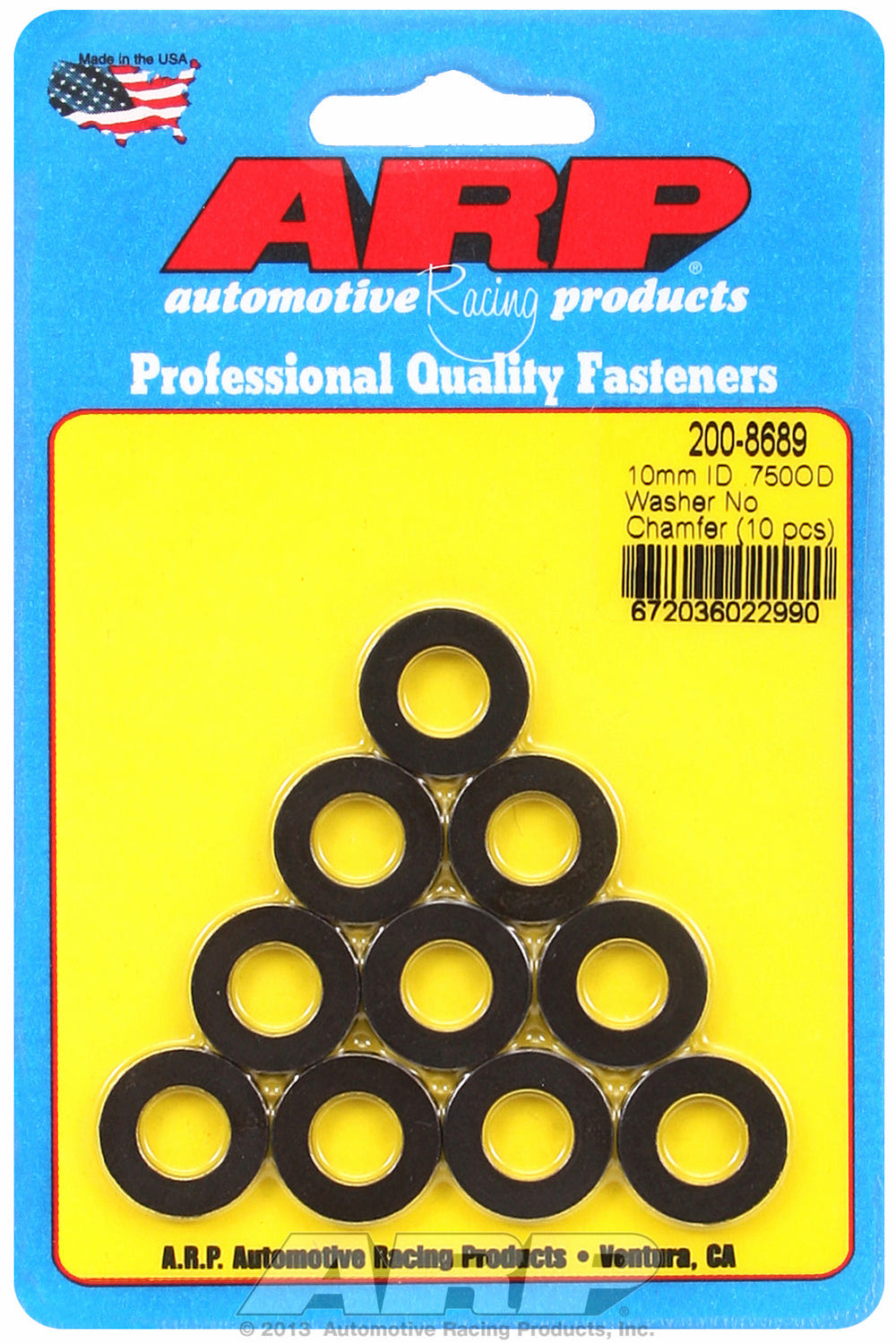 Black Oxide 10-PC Pack Metric Special Purpose Washers