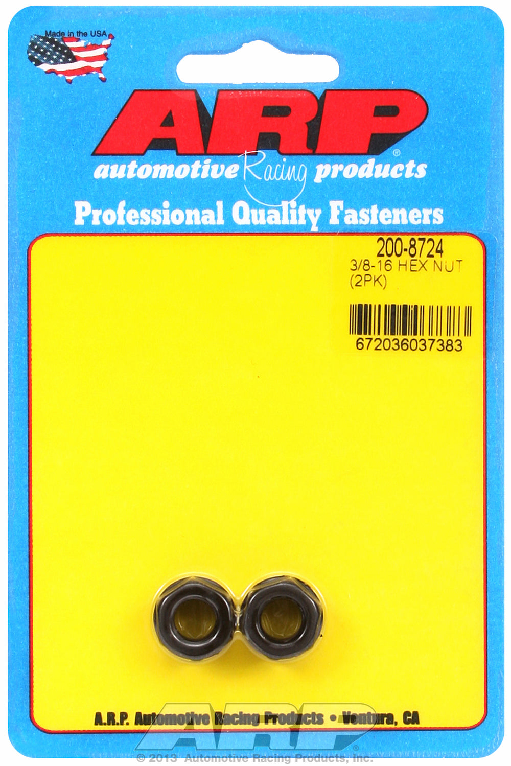 3/8-16 (2) 2-PC Pack Hex Nut