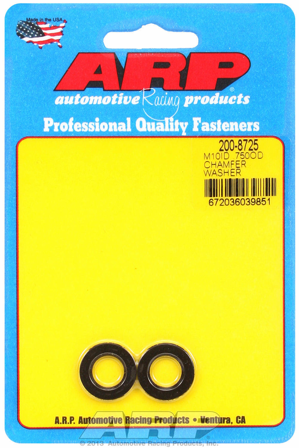 Black Oxide 2-PC Pack Metric Special Purpose Washers w/ Chamfer