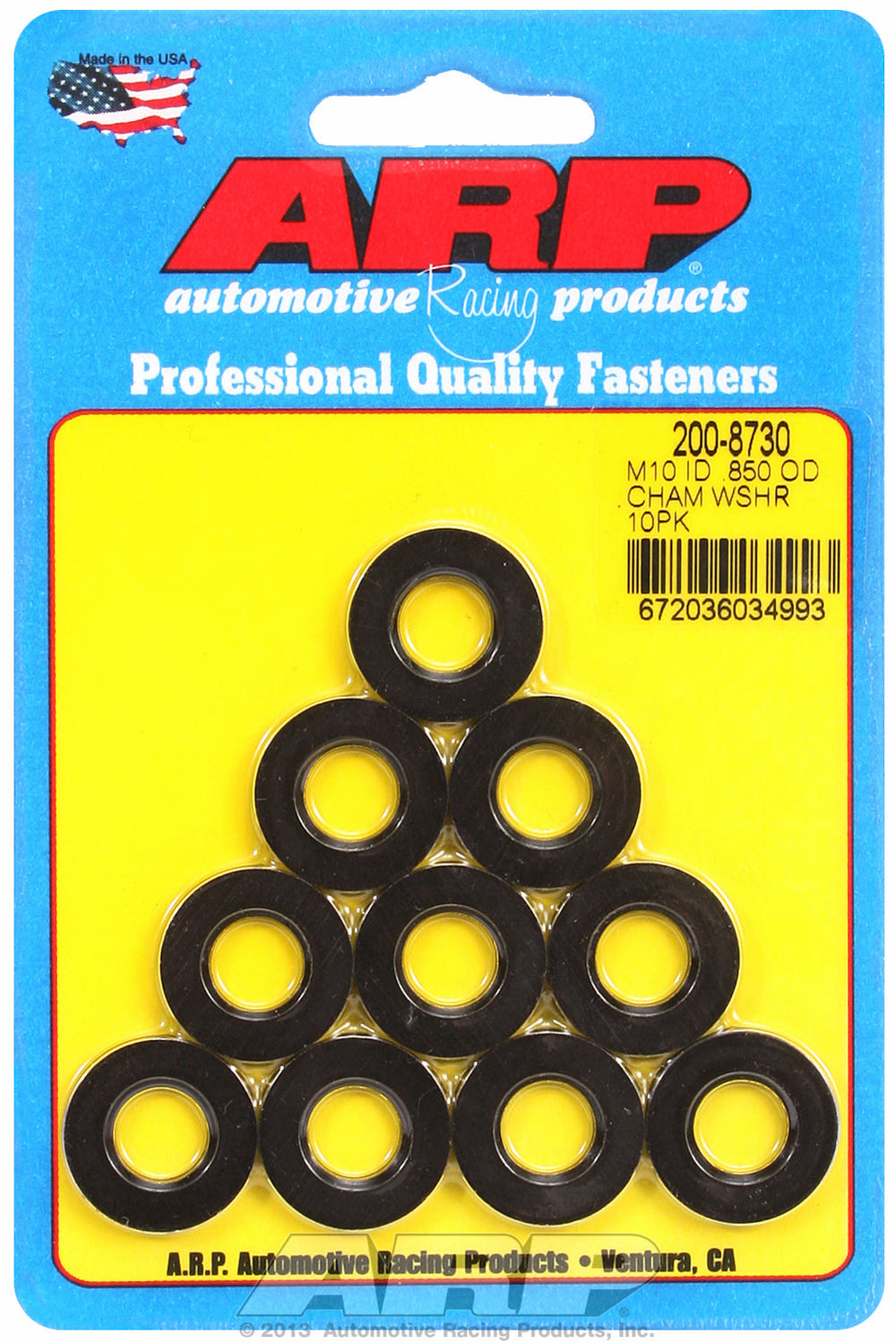 M10 ID .850 OD chamfer black washers