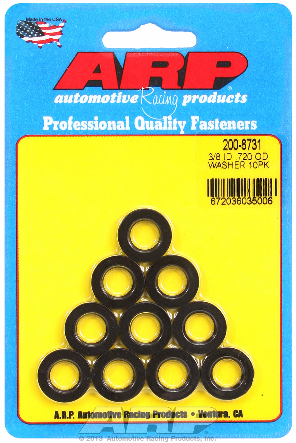 3/8 ID .720 OD black washers