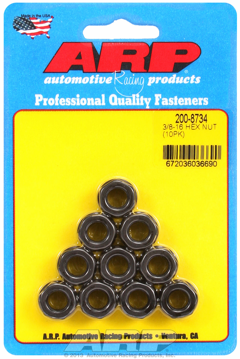 3/8-16 (2) 10-Pc Pack Hex Nut