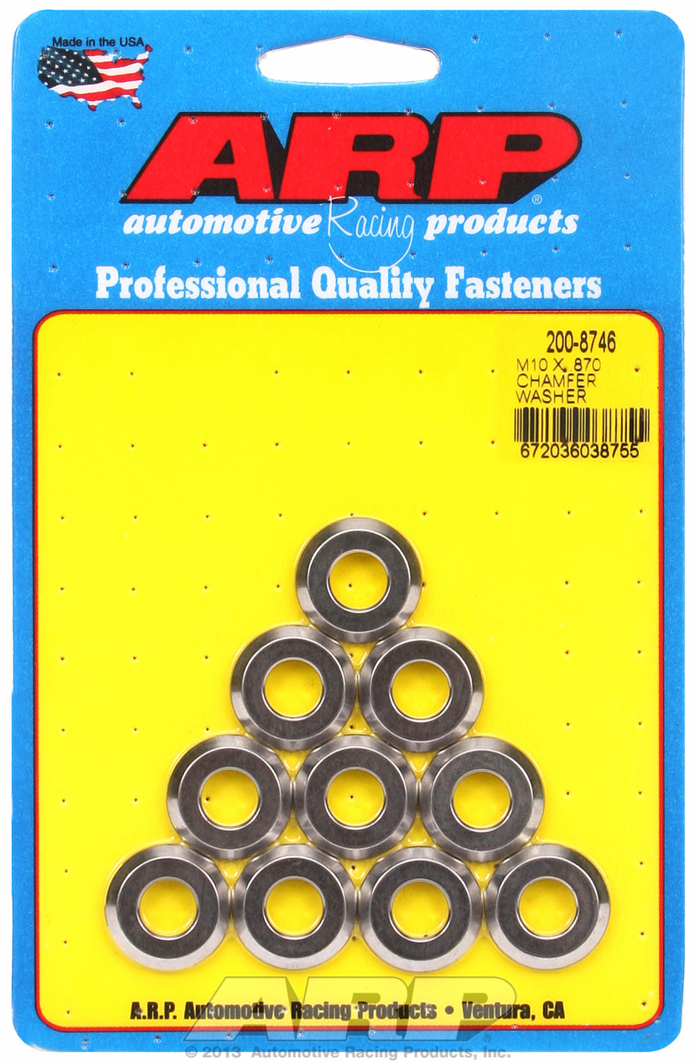 Black Oxide 10-PC Pack Metric Special Purpose Washers w/ Chamfer