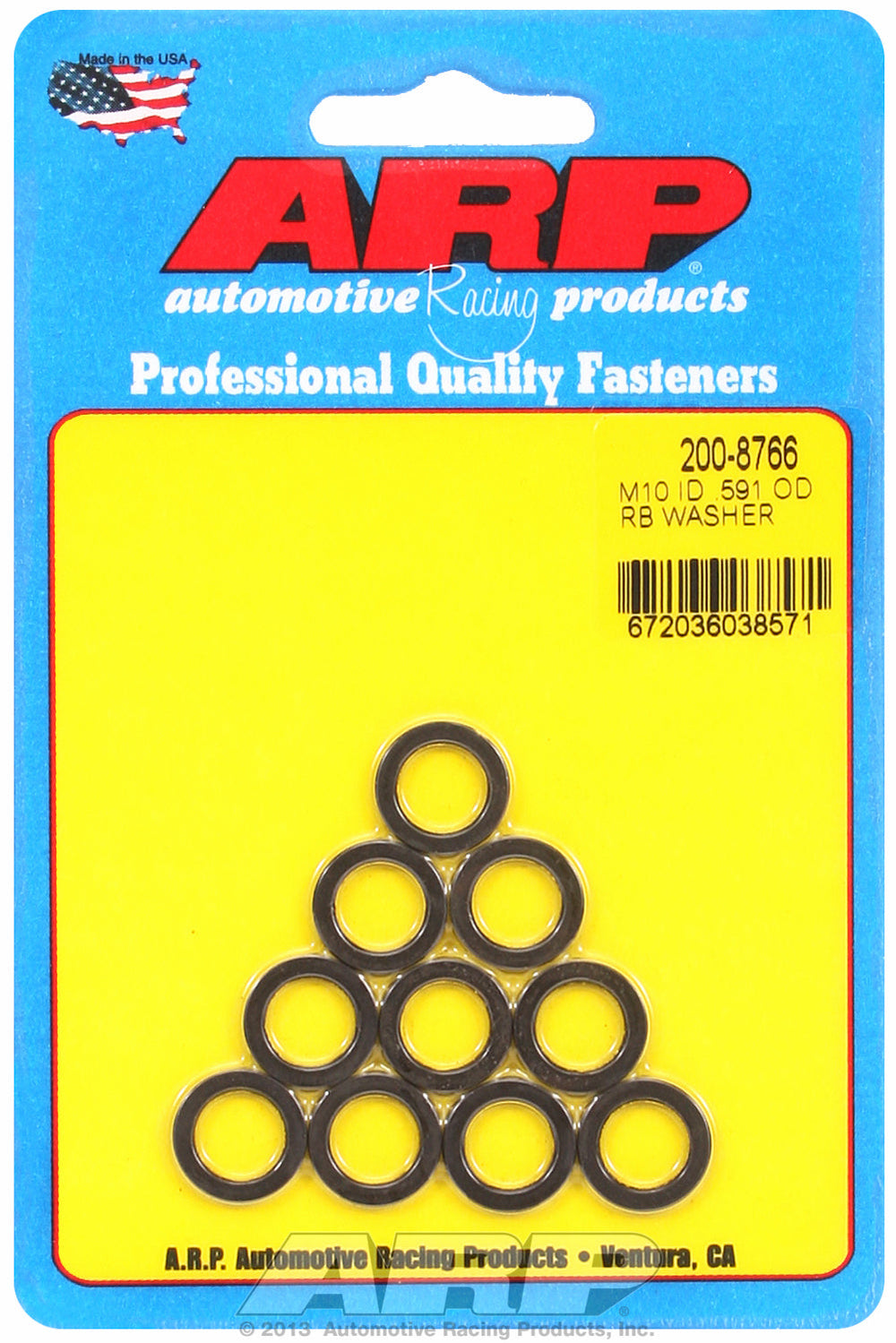 Black Oxide 10-PC Pack Metric Special Purpose Washers w/ Chamfer