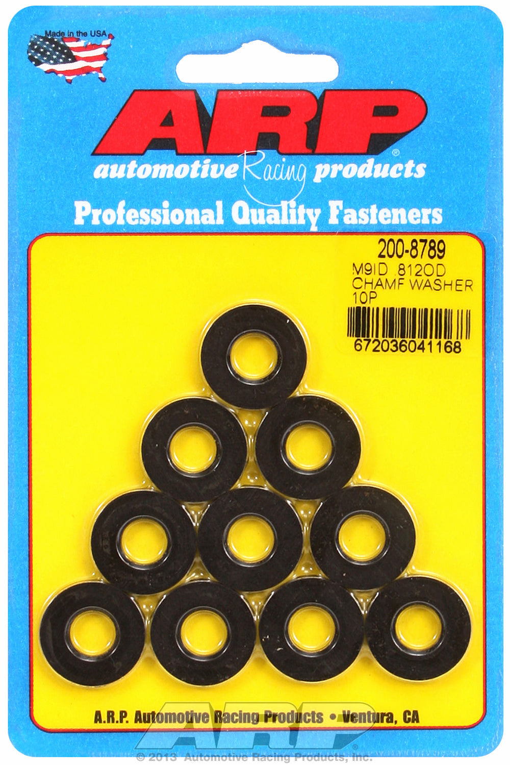 Black Oxide 10-PC Pack Metric Special Purpose Washers w/ Chamfer