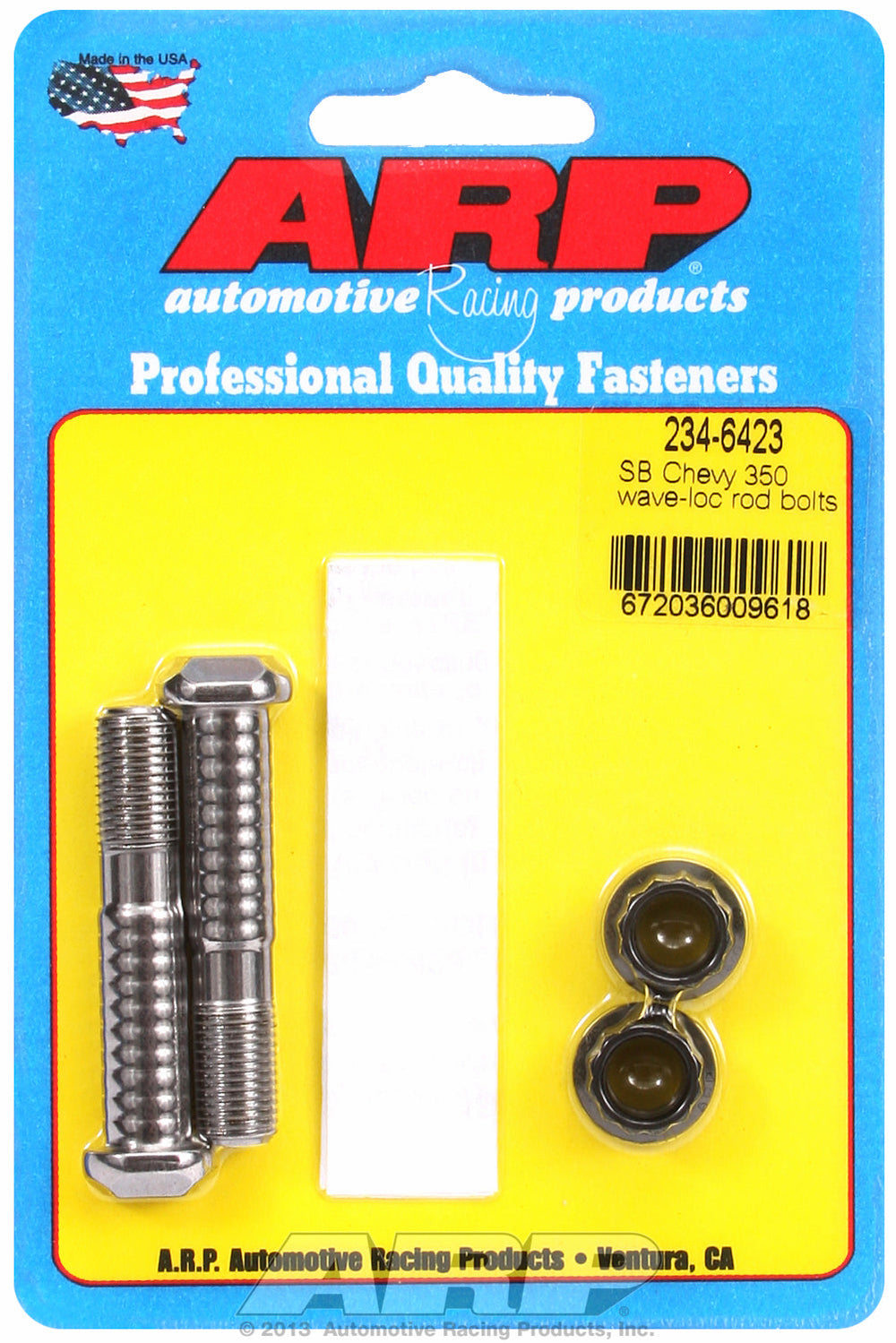 Pro Wave ARP2000 2-pc Rod Bolt Kit for Chevrolet 305-307-327-350 cid (large journal) 3/8˝