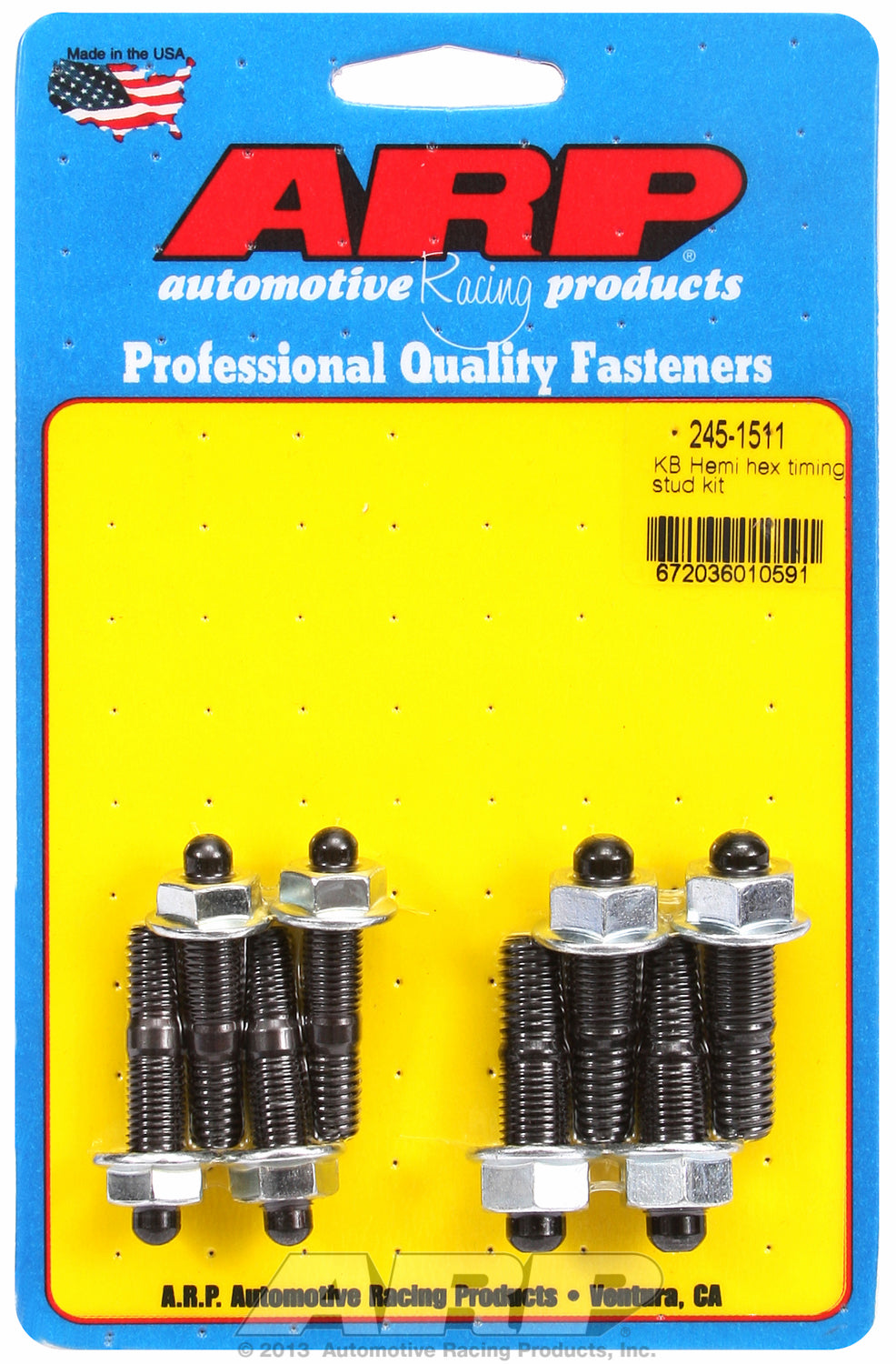 Hex Black Oxide Timing Stud Kit for KB Hemi, timing cover