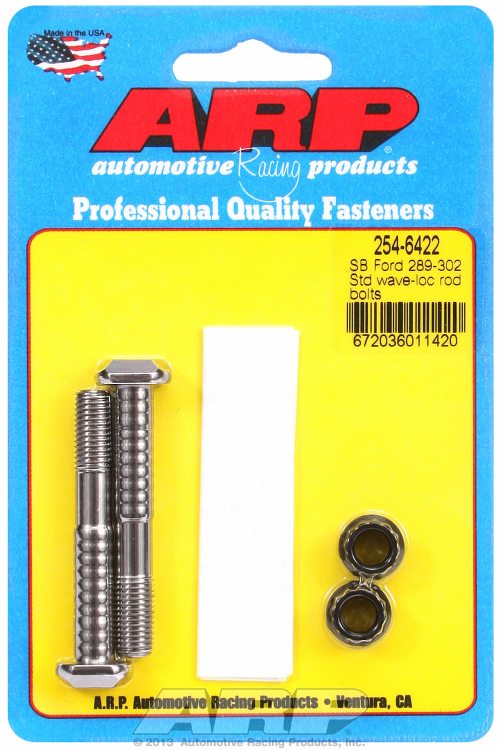 Pro Wave ARP2000 2-pc Rod Bolt Kit for Ford 289-302 cid standard 5/16˝