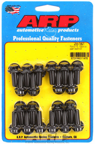 12-Pt Head Black Oxide Oil Pan Bolt Kit for Ford 390-428 cid FE Series