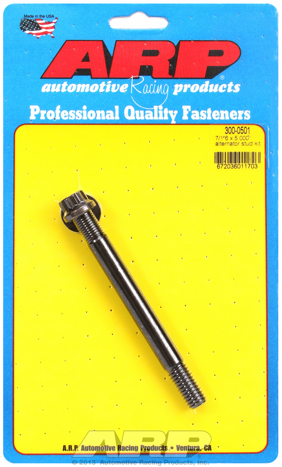 7/16in Alternator Stud Kit OAL: 5.000in; Corse Thread 1.000in; Fine Thread: 1.000