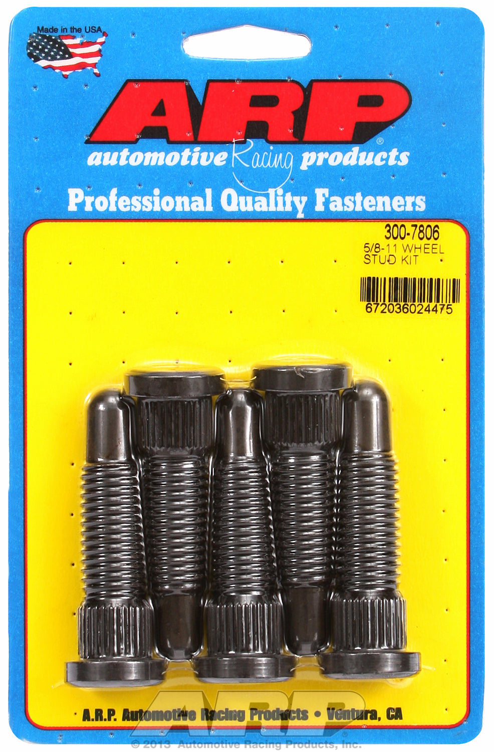 5/8-11 X 2.65 short knurl wheel stud kit