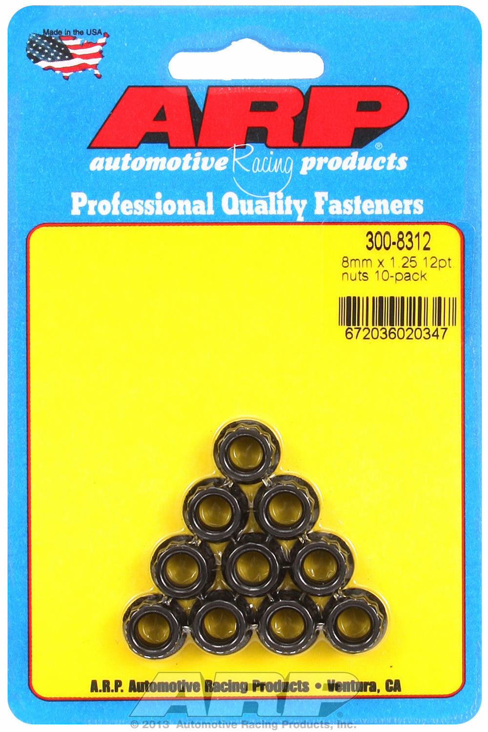 M8  8740 Black Oxide 12-pt Nut Kit