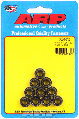 M8  8740 Black Oxide 12-pt Nut Kit