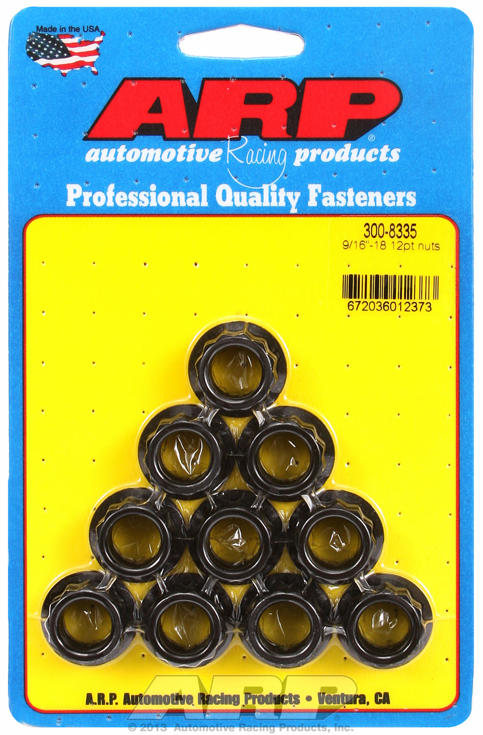 9/16in  8740 Black Oxide 12-pt Nut Kit