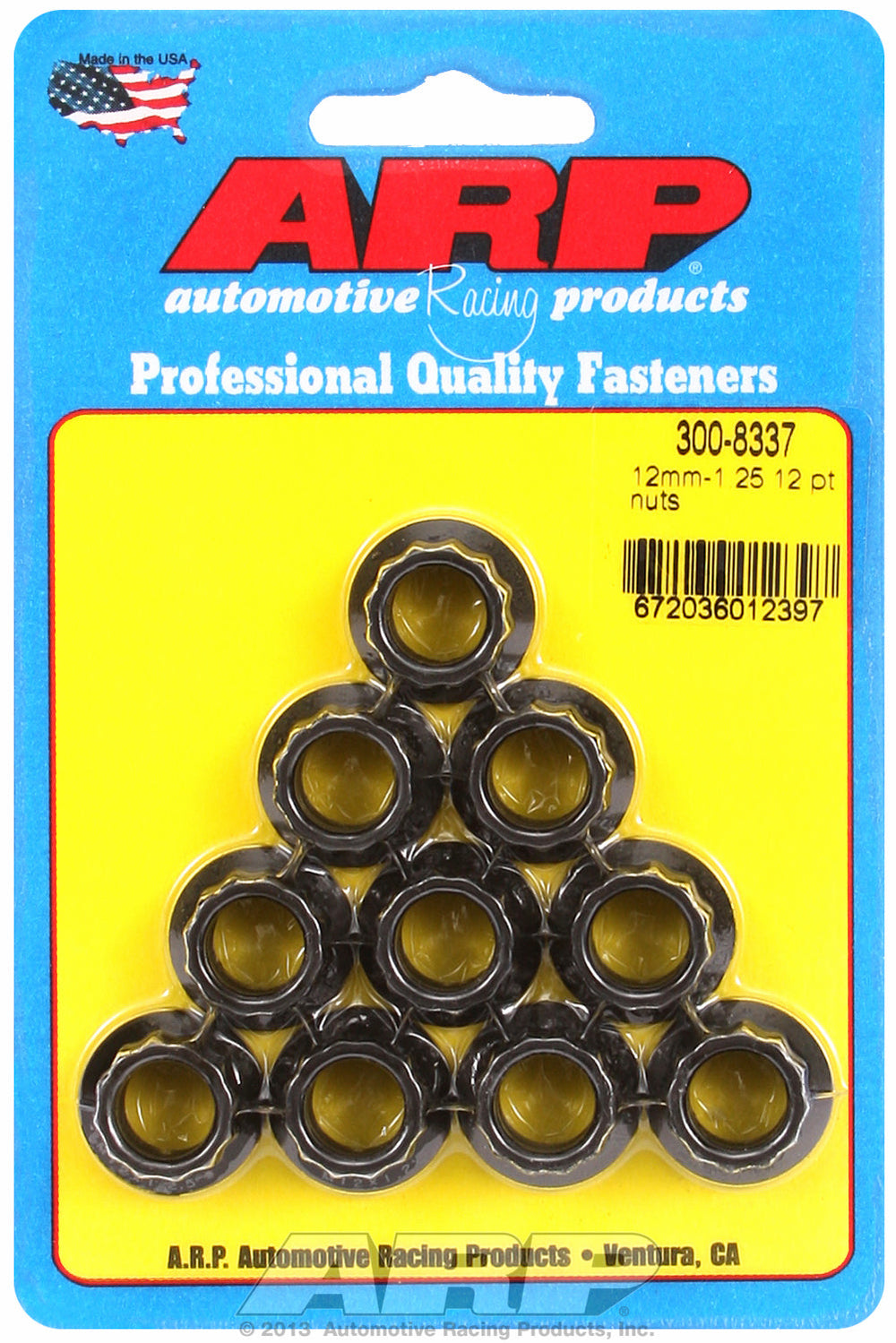 M12  8740 Black Oxide 12-pt Nut Kit