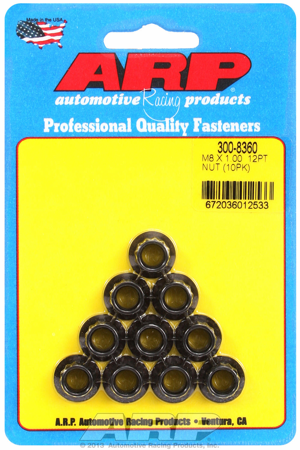 M8  8740 Black Oxide 12-pt Nut Kit