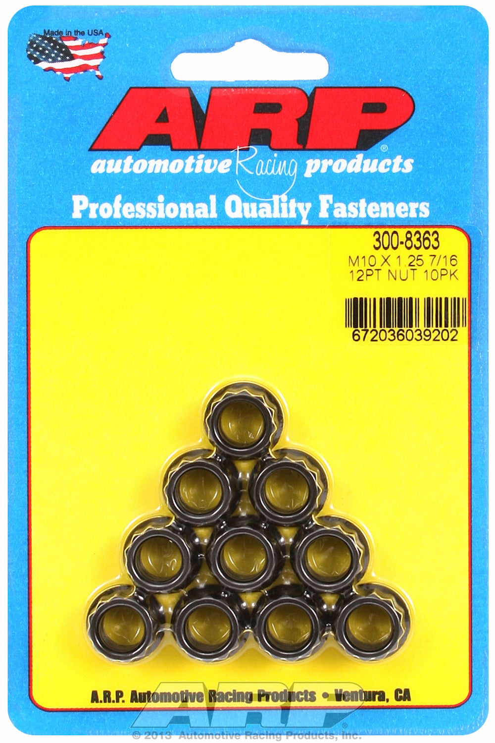 M10  8740 Black Oxide 12-pt Nut Kit