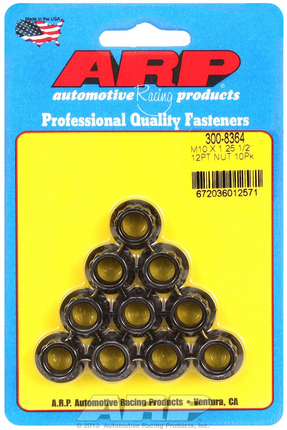 M10  8740 Black Oxide 12-pt Nut Kit
