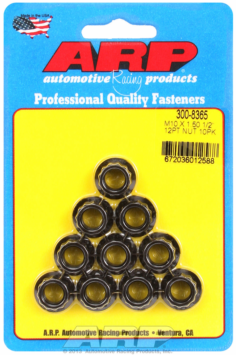 M10  8740 Black Oxide 12-pt Nut Kit