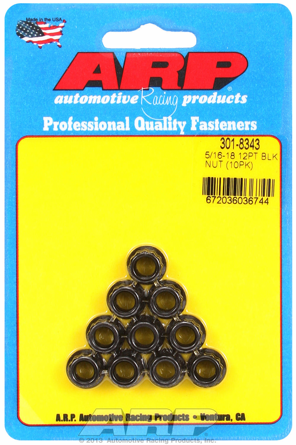 5/16in  8740 Black Oxide 12-pt Nut Kit