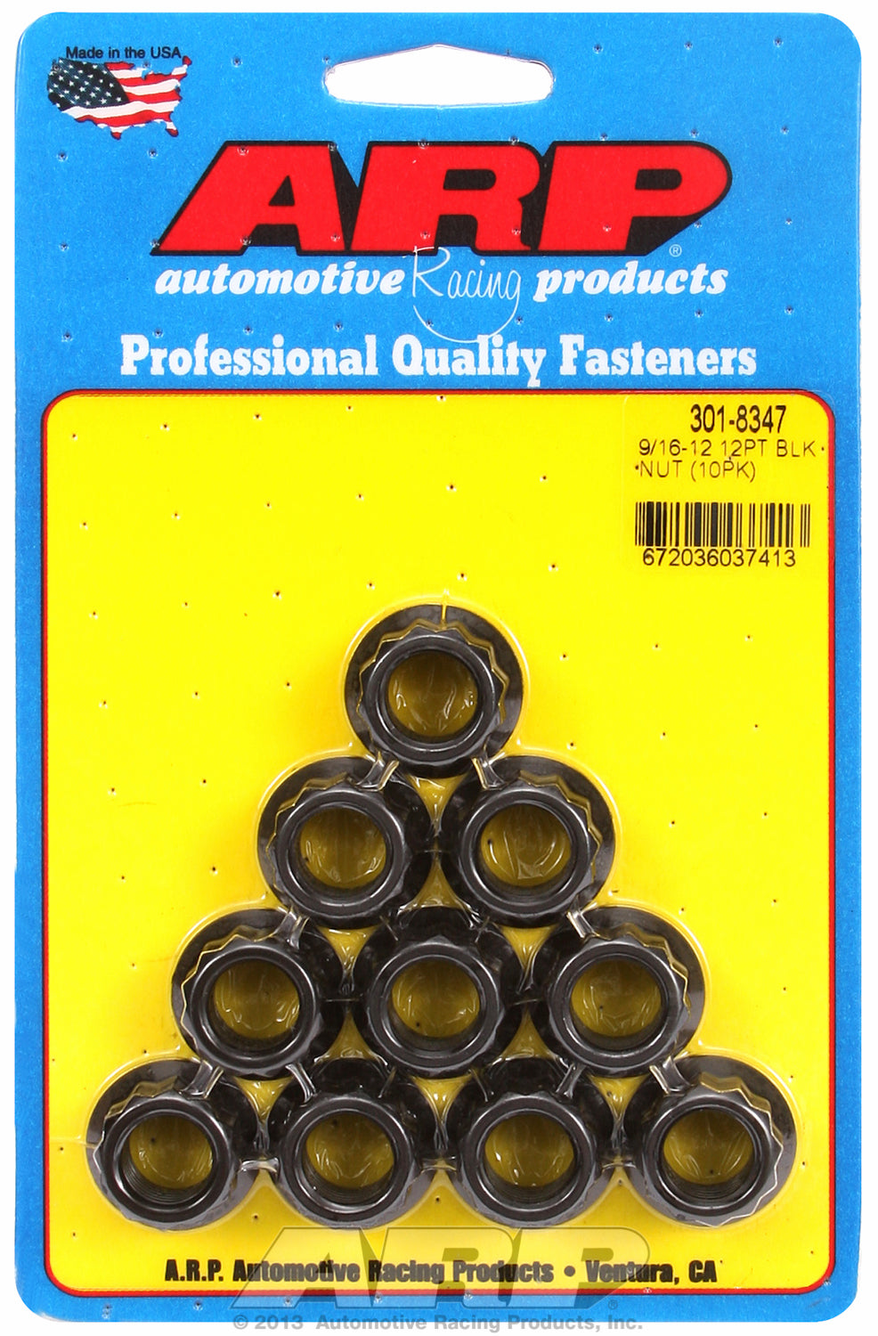 9/16in  8740 Black Oxide 12-pt Nut Kit