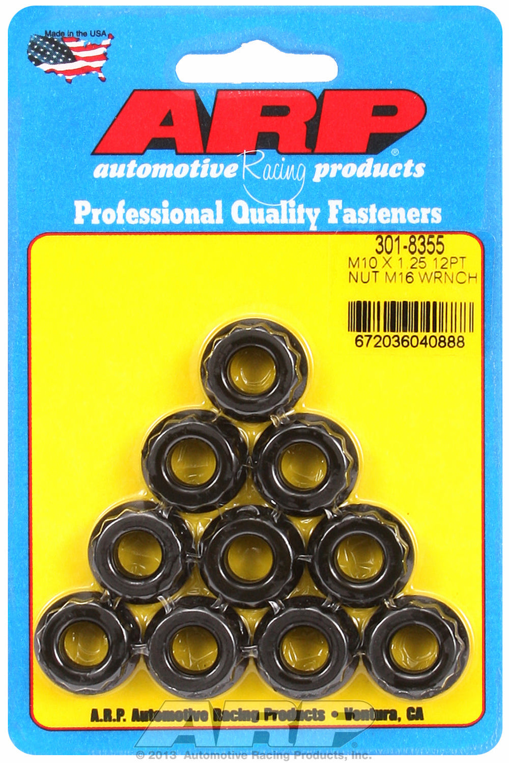 M10in  8740 Black Oxide 12-pt Nut Kit
