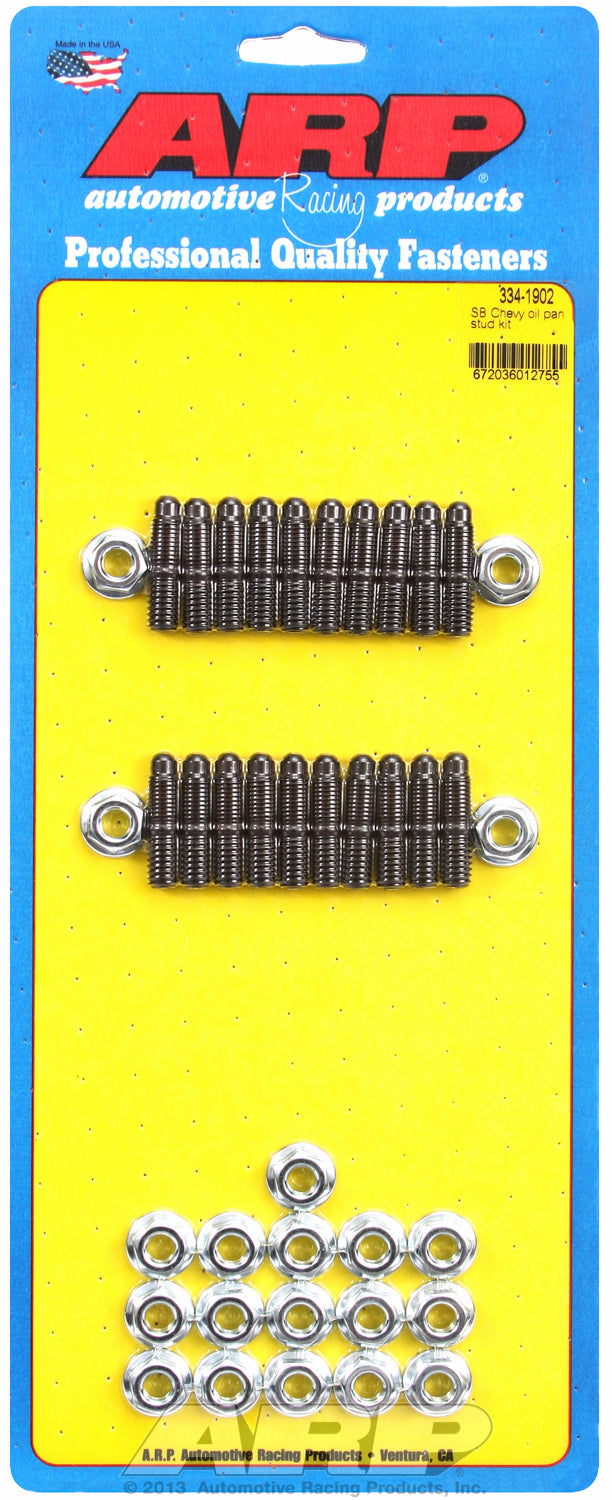 Hex Head Black Oxide Oil Pan Stud Kit for Chevrolet 350 cid with girdle, 5/16˝ diameter