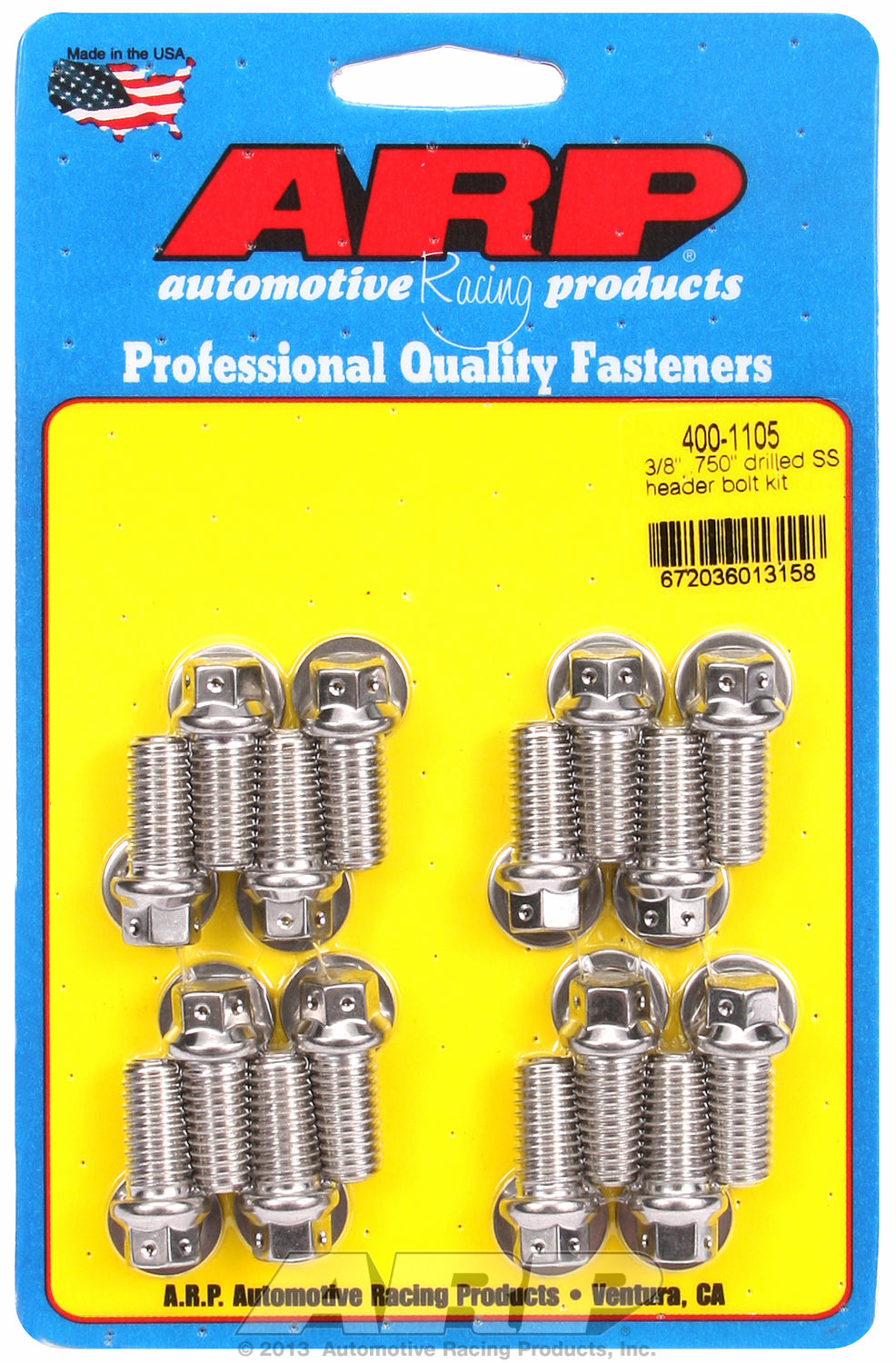 Header Bolt Kit For Universal Bolt kit, drilled, uses 3/8˝ socket Stainless Hex Head