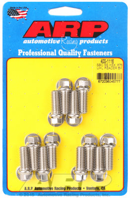 Header Bolt Kit For Chevrolet 3/8˝ dia. bolt, 3/8˝ wrench Stainless Hex Head