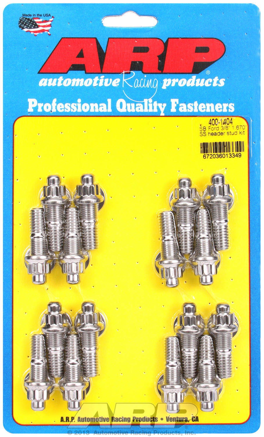 Header Stud Kit for Ford 3/8˝ stud Stainless 12-Pt Head