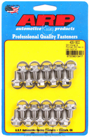 Hex Head Stainless Oil Pan Bolt Kit for Chrysler 318-340-360 Wedge & 318-360 Magnum