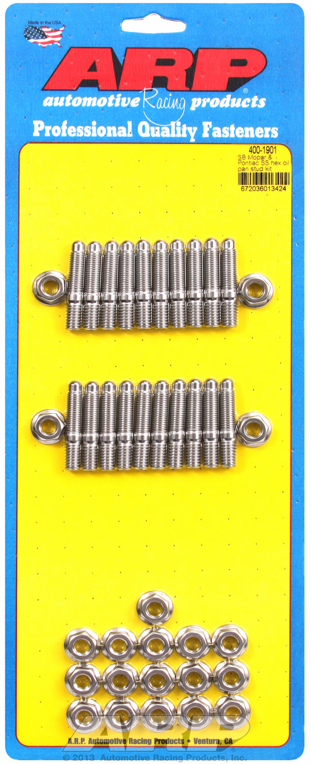 Hex Head Stainless Oil Pan Stud Kit for Chrysler 318-340-360 Wedge & 318-360 Magnum