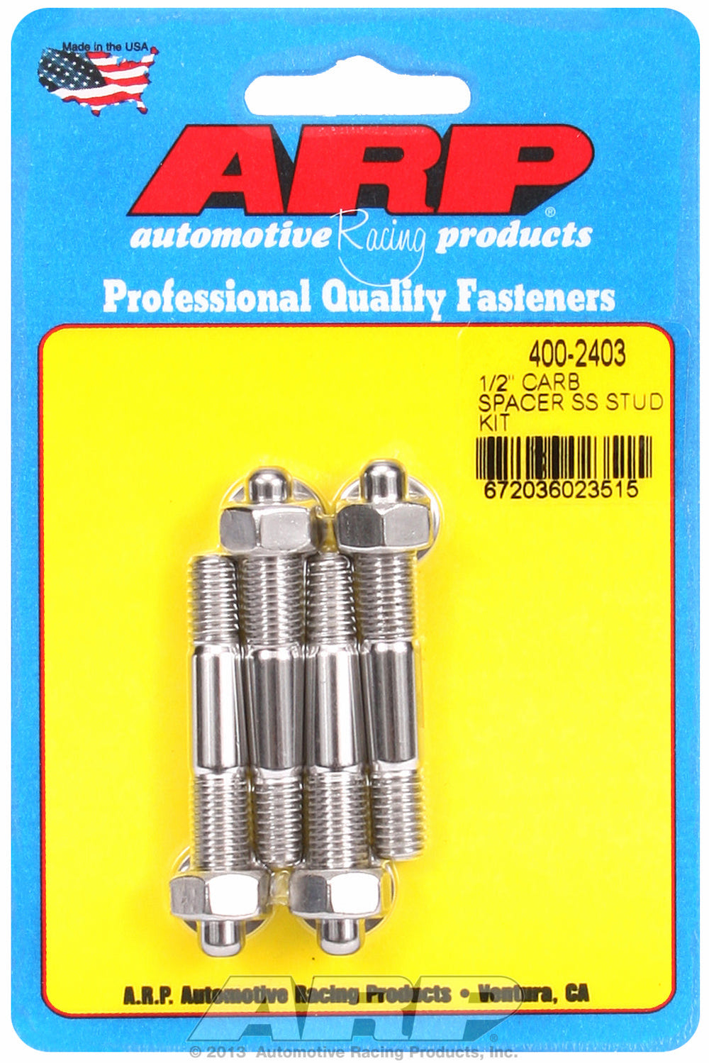1/2˝ spacer Carb Stud Kit 2.225in OAL