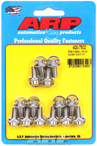 Valve Cover Bolt Kit for Stamped Steel Covers Bolt kit Stainless - 12-Pt Head