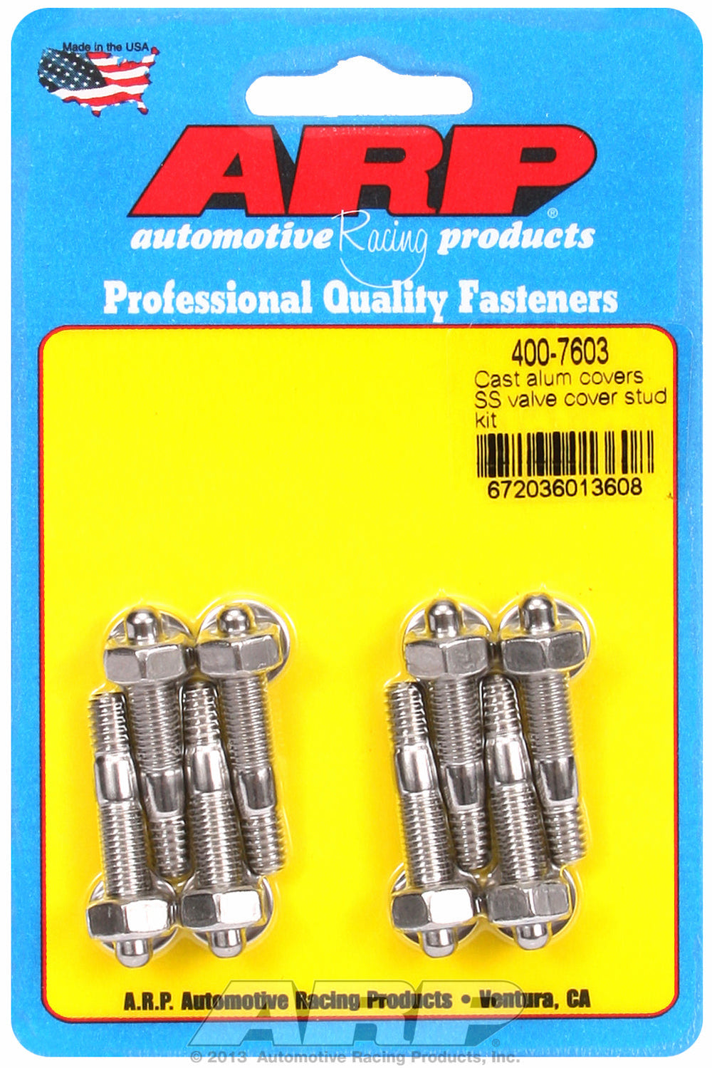 Valve Cover Stud Kit for Cast Aluminum Covers Stud kit Stainless - Hex Head