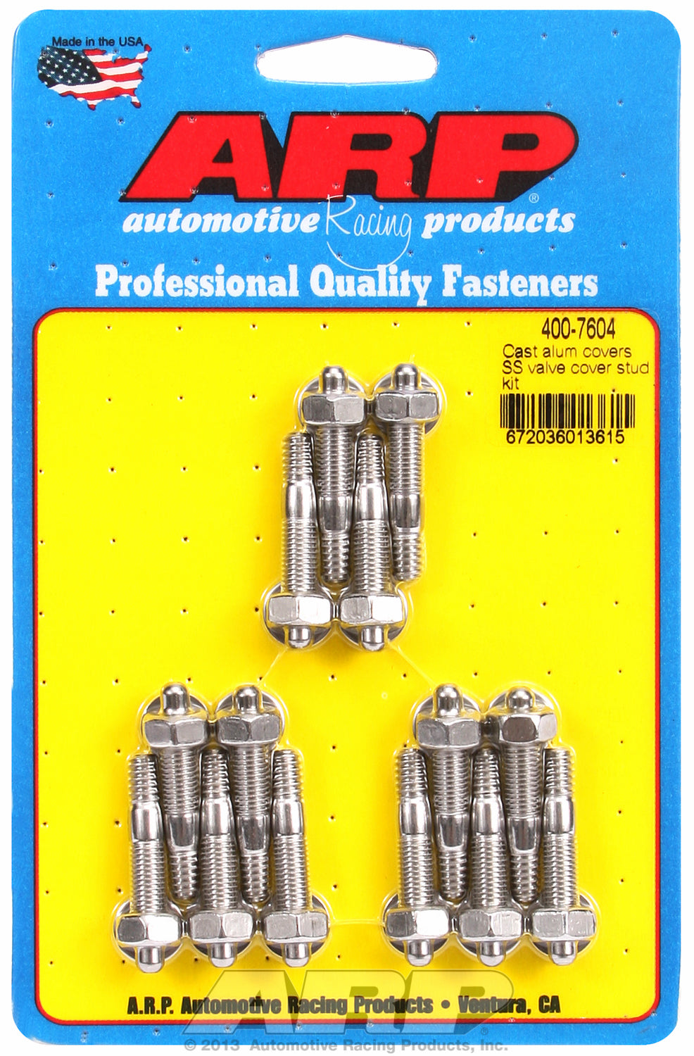 Valve Cover Stud Kit for Cast Aluminum Covers Stud kit Stainless - Hex Head