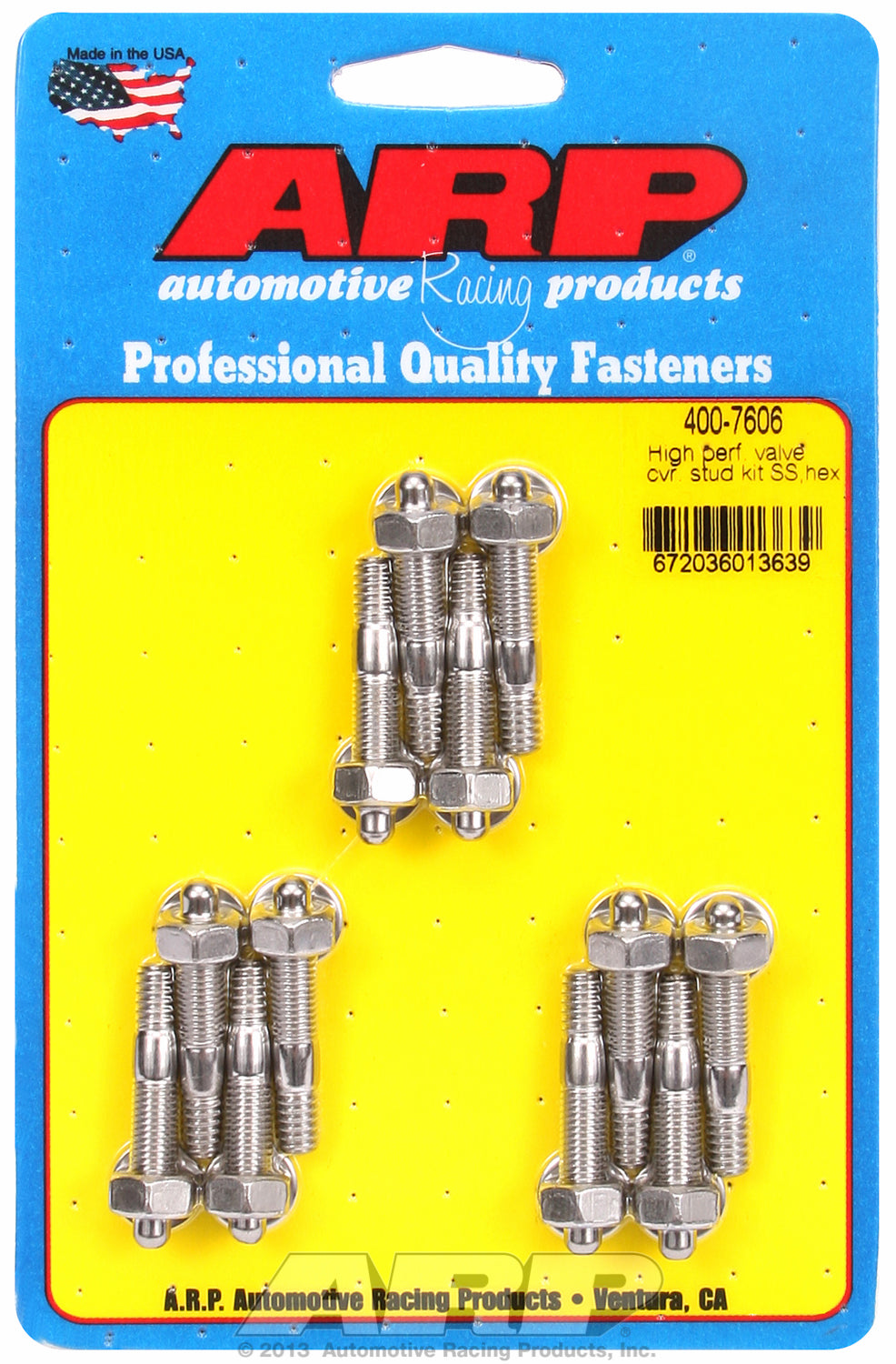 Valve Cover Stud Kit for Cast Aluminum Covers Stud kit Stainless - Hex Head