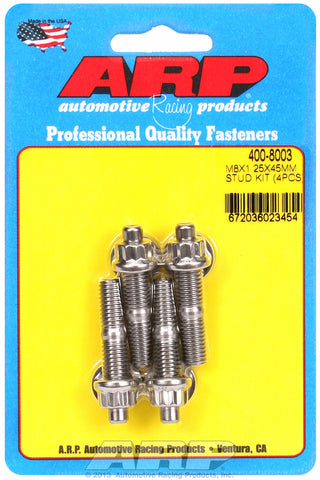 M8 X 1.25 X 45mm broached stud kit - 4pcs