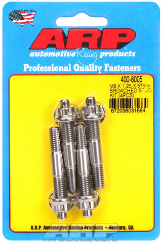 M8 X 1.25 X 57mm broached stud kit - 4pcs