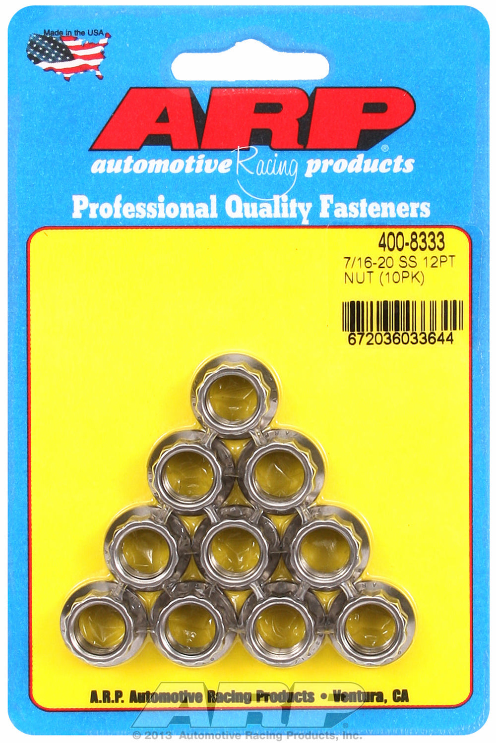 7/16in  ARP Polished Stainless Steel 12-pt Nut Kit