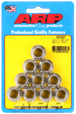 M12in  ARP Polished Stainless Steel 12-pt Nut Kit