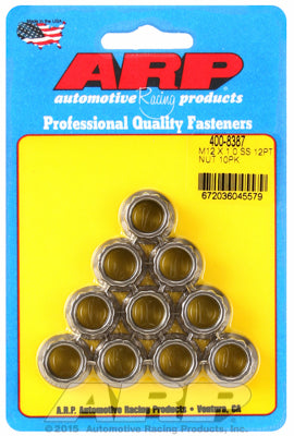 M12in  ARP Polished Stainless Steel 12-pt Nut Kit